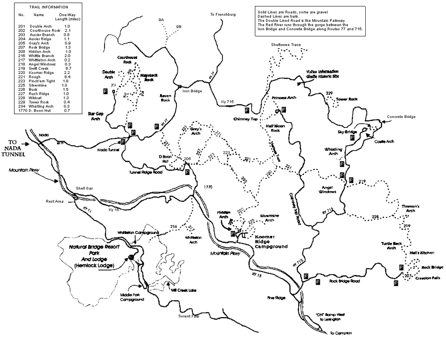 SelectHikes Red River Gorge Map