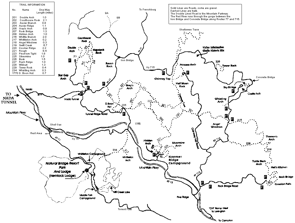 SelectHikes Red River Gorge Map